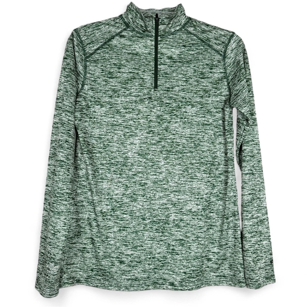 Badger‎ Sport Quarter Zip Pullover Green Long Sleeves Womens L Lightweight
